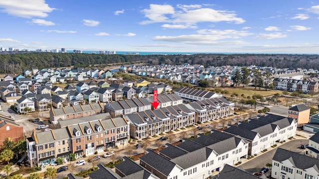 bird's eye view with a residential view