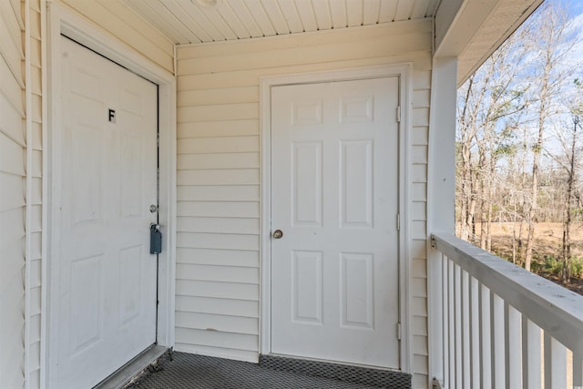 view of exterior entry