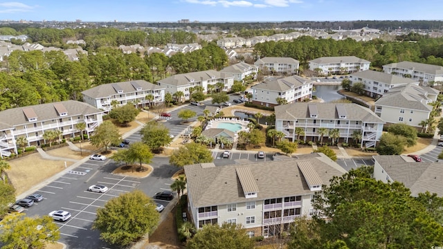 aerial view with a residential view