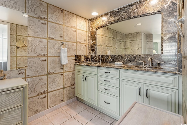 9820 Queensway Blvd Unit 301, Myrtle Beach, SC 29572 - bathroom with tile patterned floors and double vanity