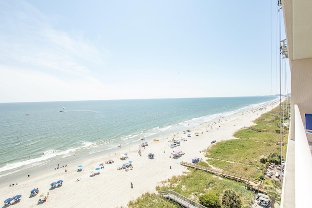 water view featuring a beach view