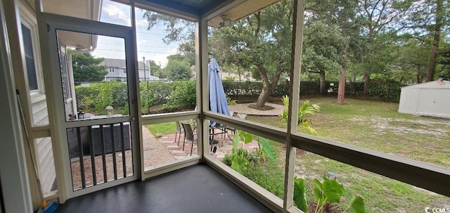 view of unfurnished sunroom