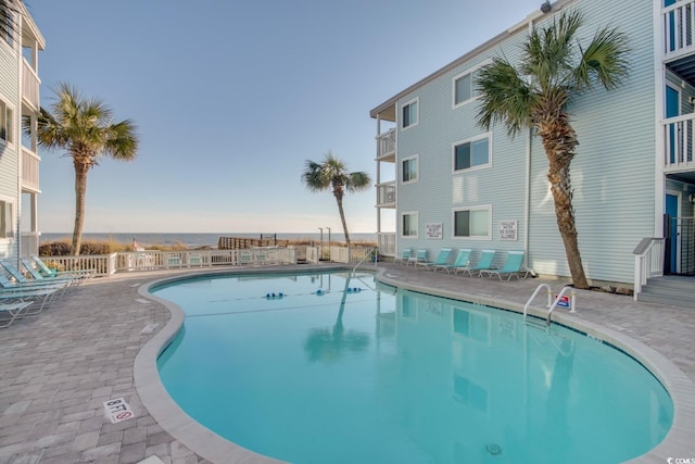 pool with a patio area