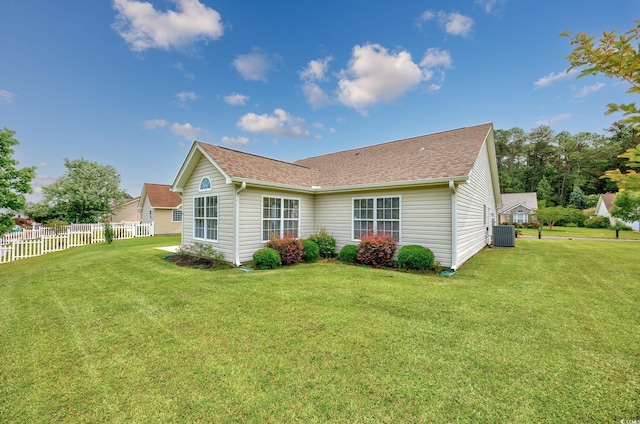 286 Bonnie Bridge Cir, Myrtle Beach, SC 29579 - rear view of house featuring roof with shingles and central AC