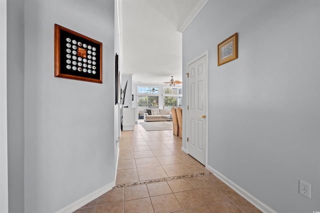4517 Planters Row Way, Myrtle Beach, SC 29579 - hall featuring light tile patterned floors and ornamental molding