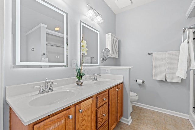 4517 Planters Row Way, Myrtle Beach, SC 29579 - full bathroom featuring double vanity, baseboards, tile patterned flooring, and a sink