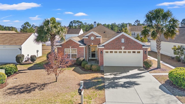 4517 Planters Row Way, Myrtle Beach, SC 29579 - view of front of house featuring a garage, brick siding, and concrete driveway