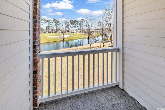 balcony with a water view