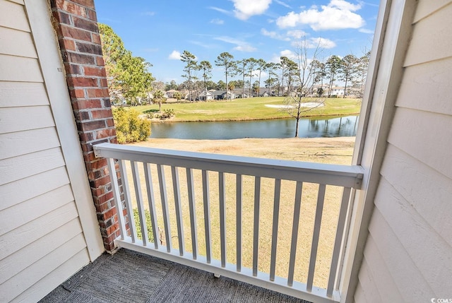 balcony with a water view