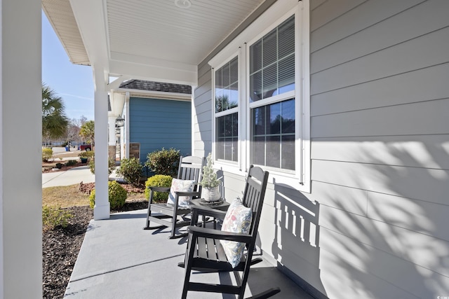 view of patio featuring covered porch