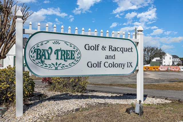 view of community sign