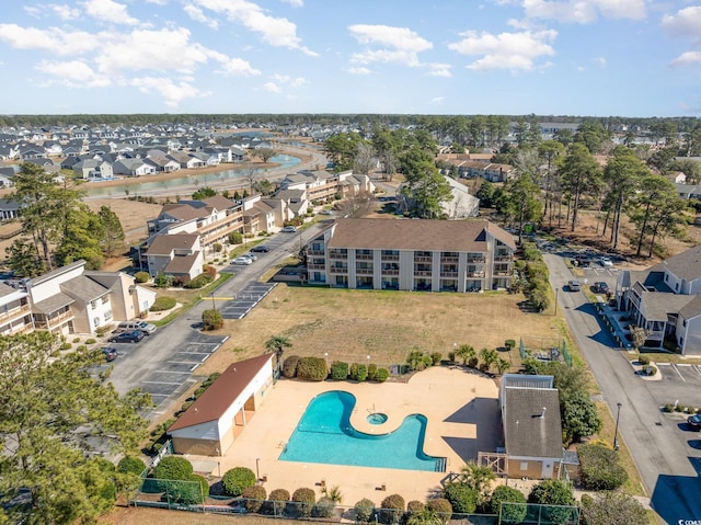 aerial view featuring a residential view