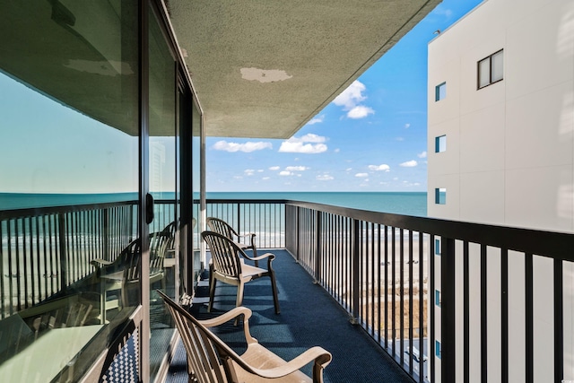 balcony with a water view