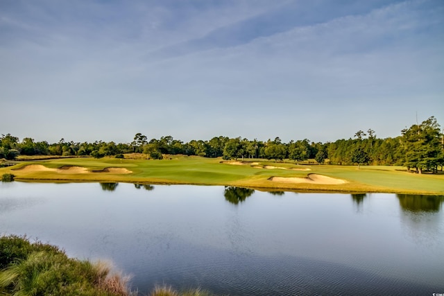 property view of water featuring golf course view