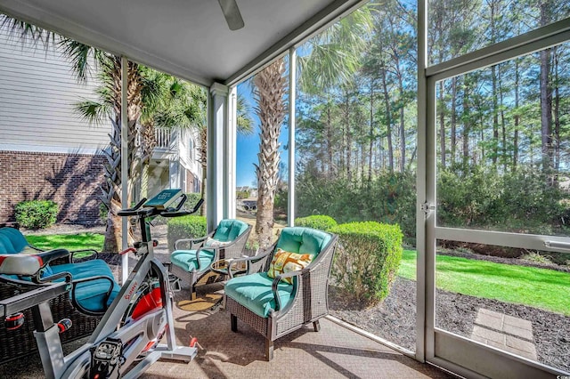 sunroom with plenty of natural light