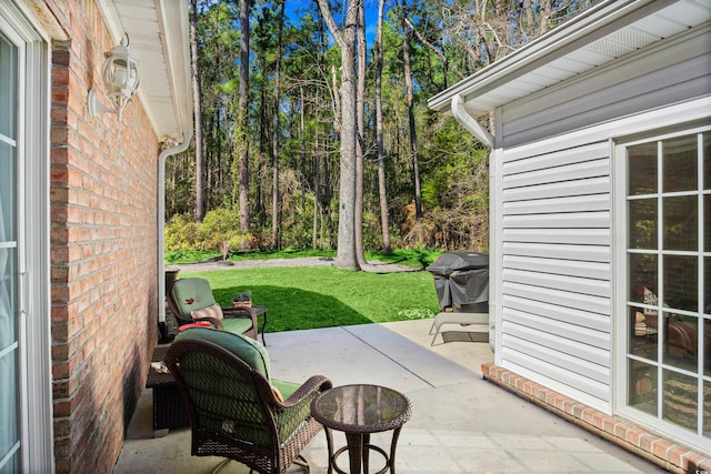 view of patio featuring grilling area