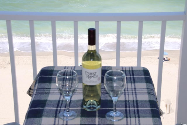 room details featuring a beach view