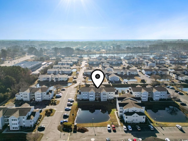 aerial view with a residential view