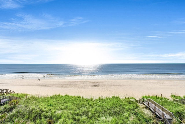 property view of water with a beach view