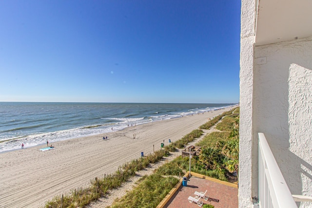 view of water feature featuring a view of the beach