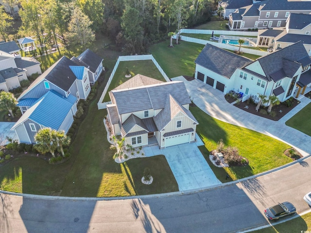 aerial view featuring a residential view