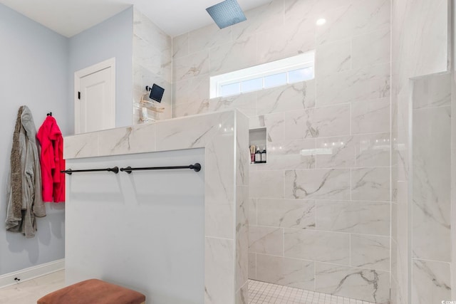 bathroom featuring walk in shower