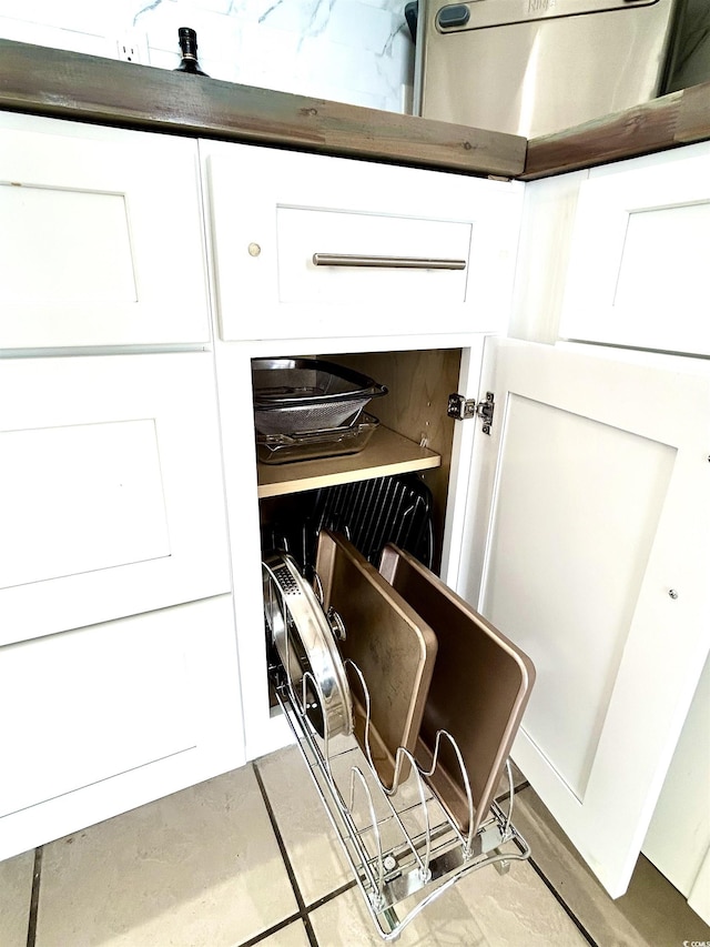 interior details with white cabinets