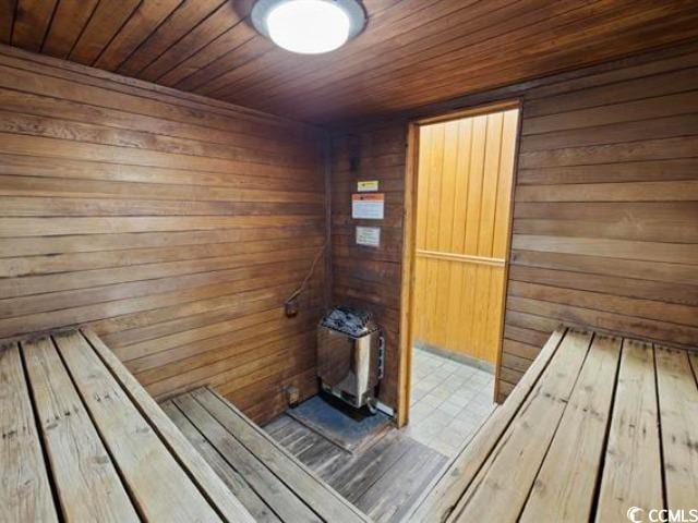 view of sauna