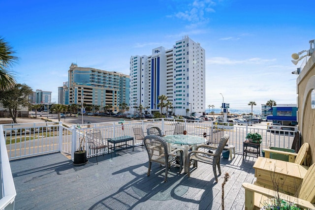 view of patio / terrace with a city view