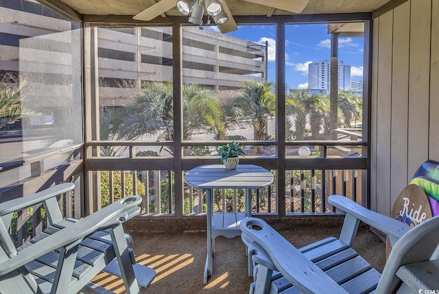 9501 Shore Dr Unit D-132, Myrtle Beach, SC 29572 - sunroom / solarium with plenty of natural light and ceiling fan
