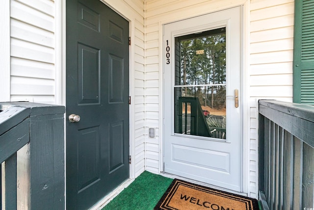 view of doorway to property