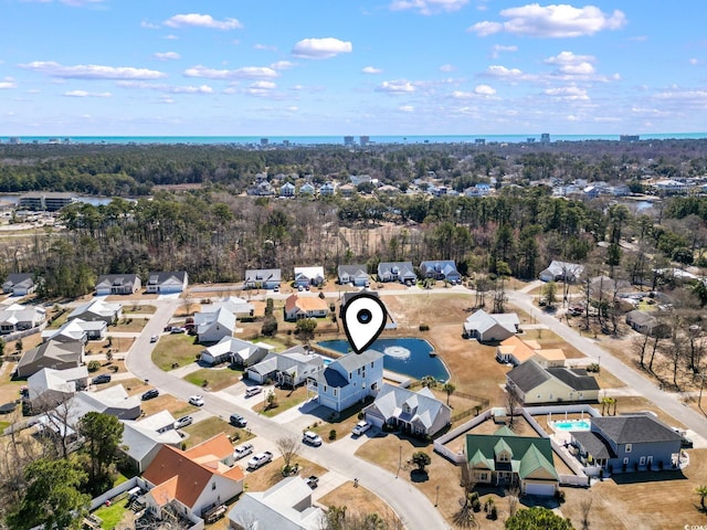 drone / aerial view with a residential view