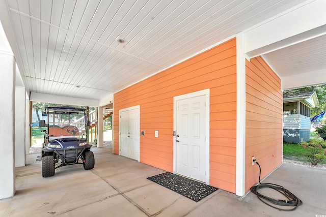 view of garage