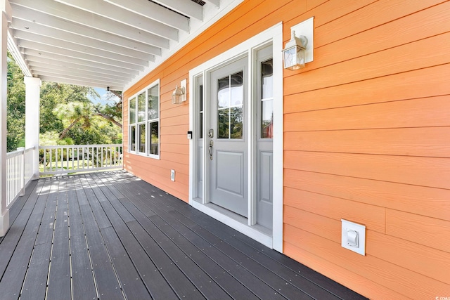 view of wooden deck