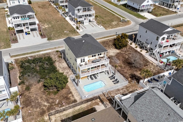 aerial view with a residential view