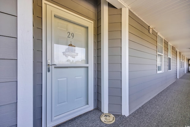 property entrance with a porch