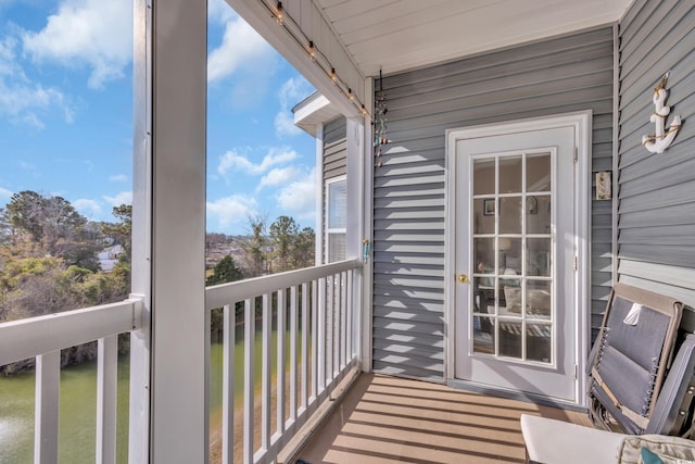 balcony with a water view