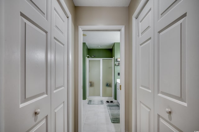 interior space with light tile patterned flooring