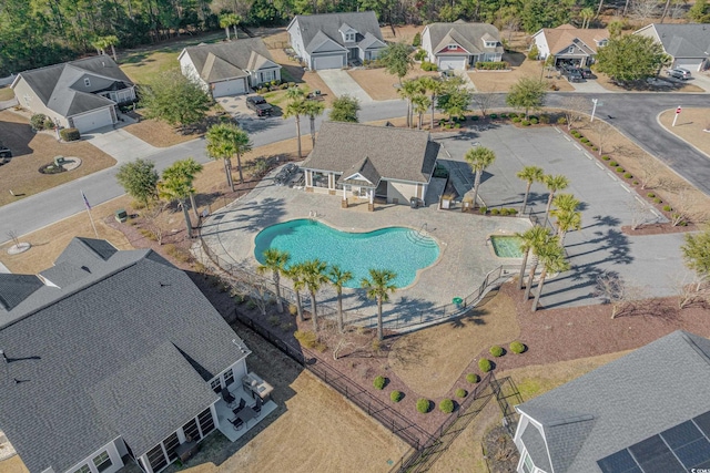 aerial view with a residential view