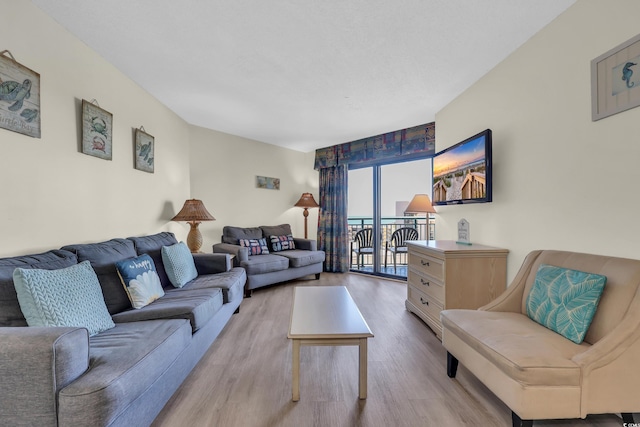 living area featuring wood finished floors