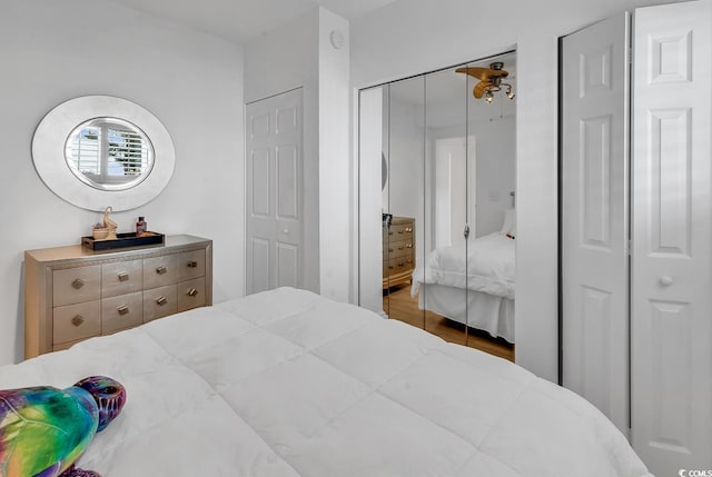 bedroom featuring a closet and wood finished floors