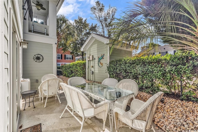 view of patio with outdoor dining area