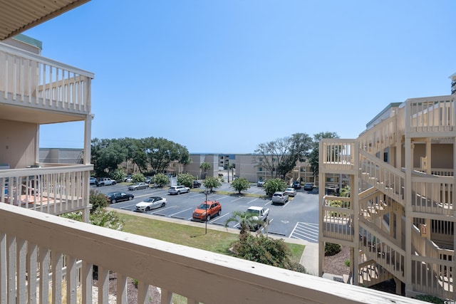 balcony with stairs