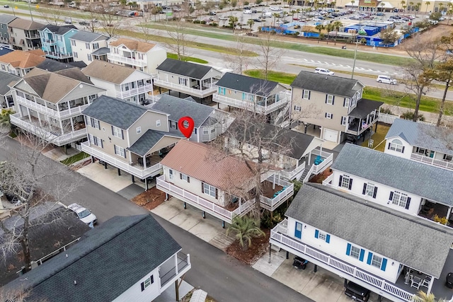 bird's eye view with a residential view