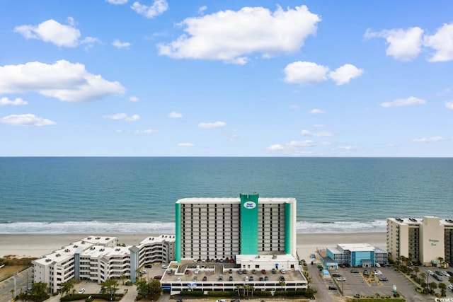 property view of water with a beach view