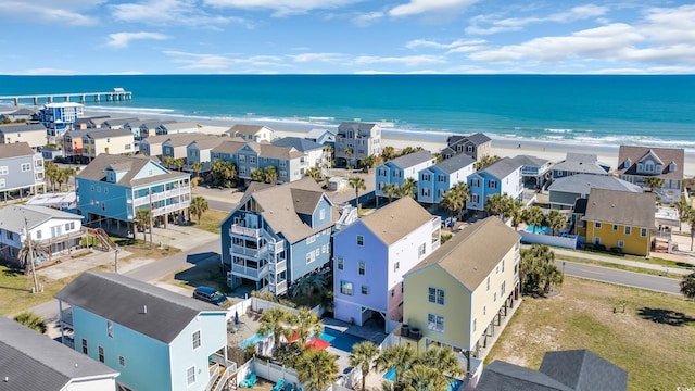 bird's eye view featuring a residential view and a water view