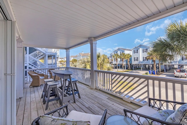 deck featuring a residential view