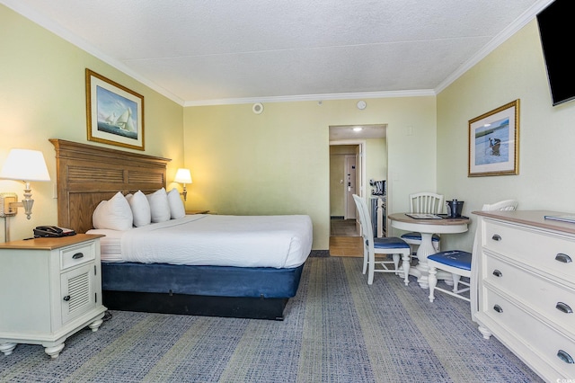 bedroom featuring crown molding