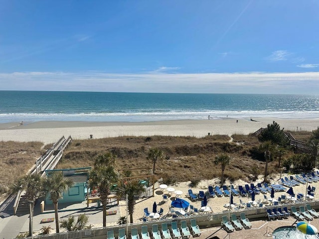 property view of water with a beach view