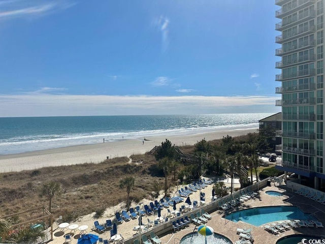 water view with a view of the beach